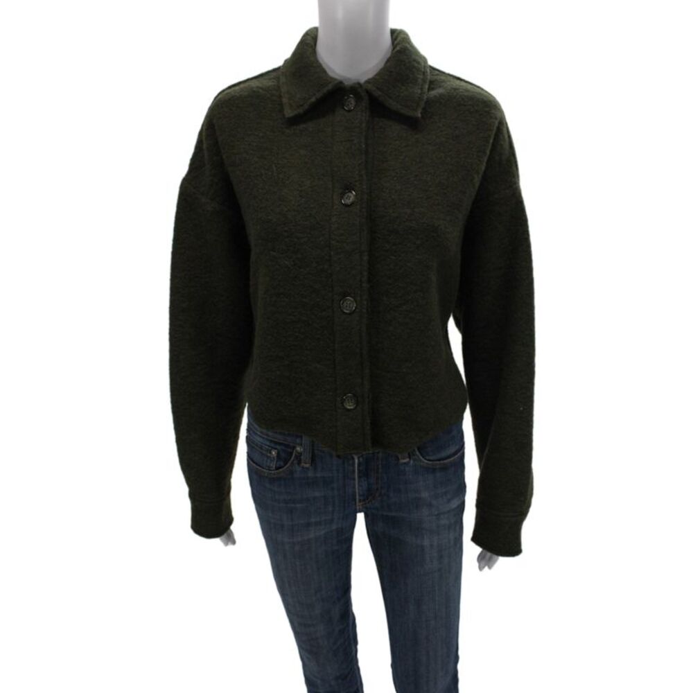 Pharaoh Womens Basic Green Virgin Wool Jacket Size 2